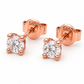 585 Roségold Ohrstecker Zirkonia 4 mm – 4 Krappen Solitär