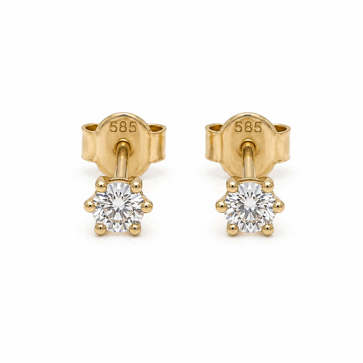 585 Gelbgold Ohrstecker 3 mm Zirkonia