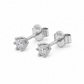 585 Weißgold Ohrstecker mit Zirkonia – 6er Krappenfassung (3 mm)