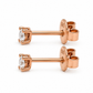 585 Roségold Ohrstecker mit Zirkonia – 4er Krappenfassung (3 mm)