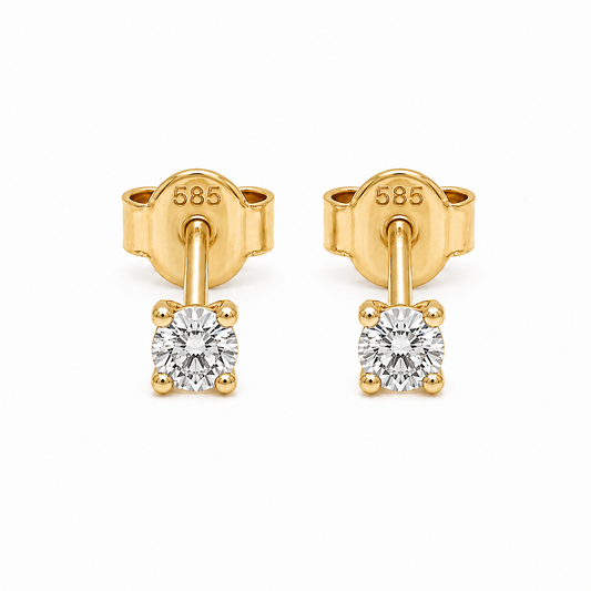 585 Gelbgold Ohrstecker mit Zirkonia 3 mm in 4er Krappenfassung