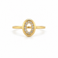Ring aus 585 Gelbgold mit ovalem Zirkonia-Motiv in Frontansicht