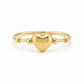 Herzring aus 585 Gelbgold mit Kugeldetails