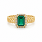 Infinity Ring aus 585 Gelbgold mit grünem Zirkonia