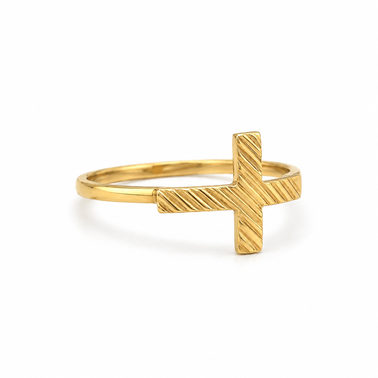 Damenring mit Kreuz aus Gold