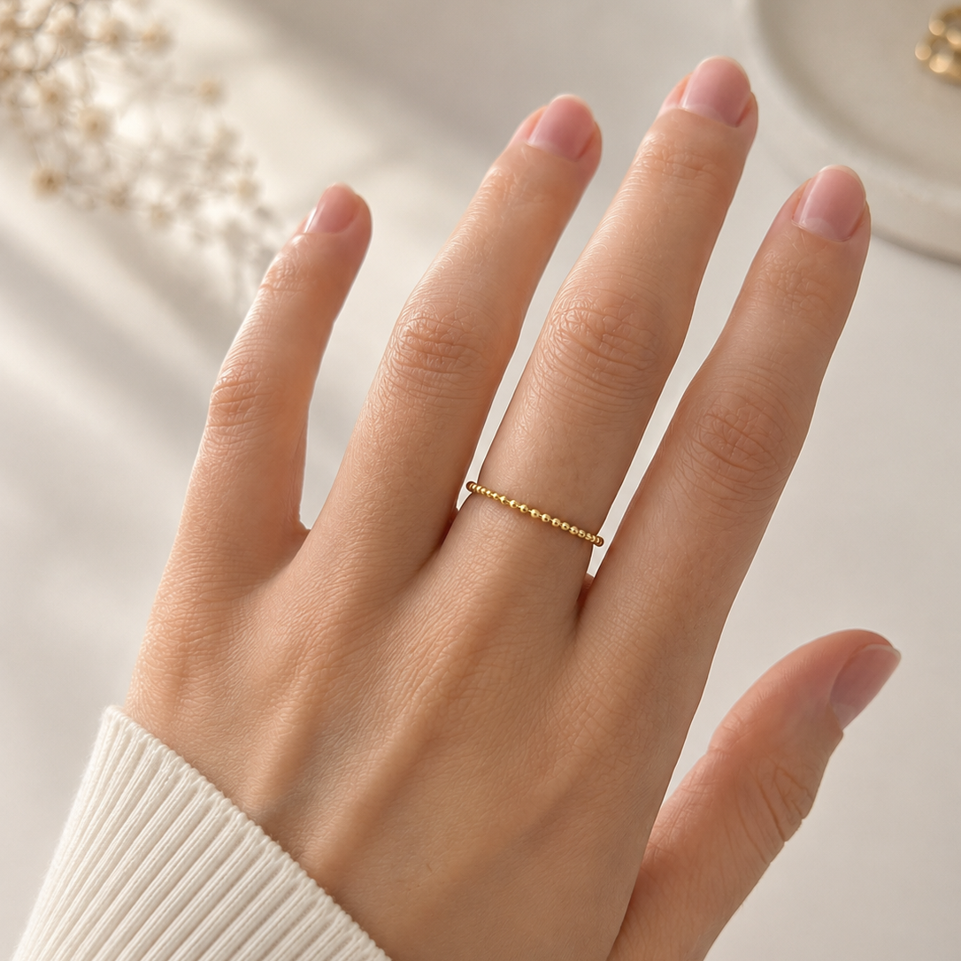 Kugelring aus 585 Gelbgold