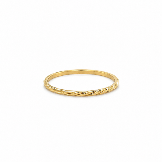 Gedrehter Ring aus 585 Gelbgold