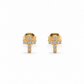 Kreuz Ohrstecker aus 585 Gelbgold mit weißen Zirkonia