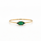 Ring aus 585 Gelbgold mit grünem navetteförmigem Zirkonia