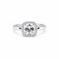 925 Silber Ring mit großem Zirkonia und Halo Frontansicht