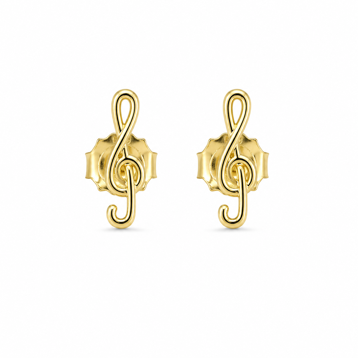 585 Gelbgold Ohrstecker Notenschlüssel – 9,5 mm