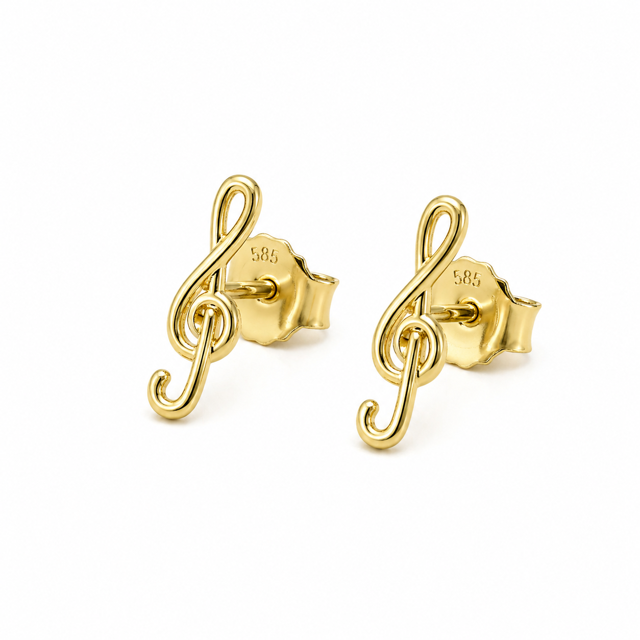 585 Gelbgold Ohrstecker Notenschlüssel – 9,5 mm
