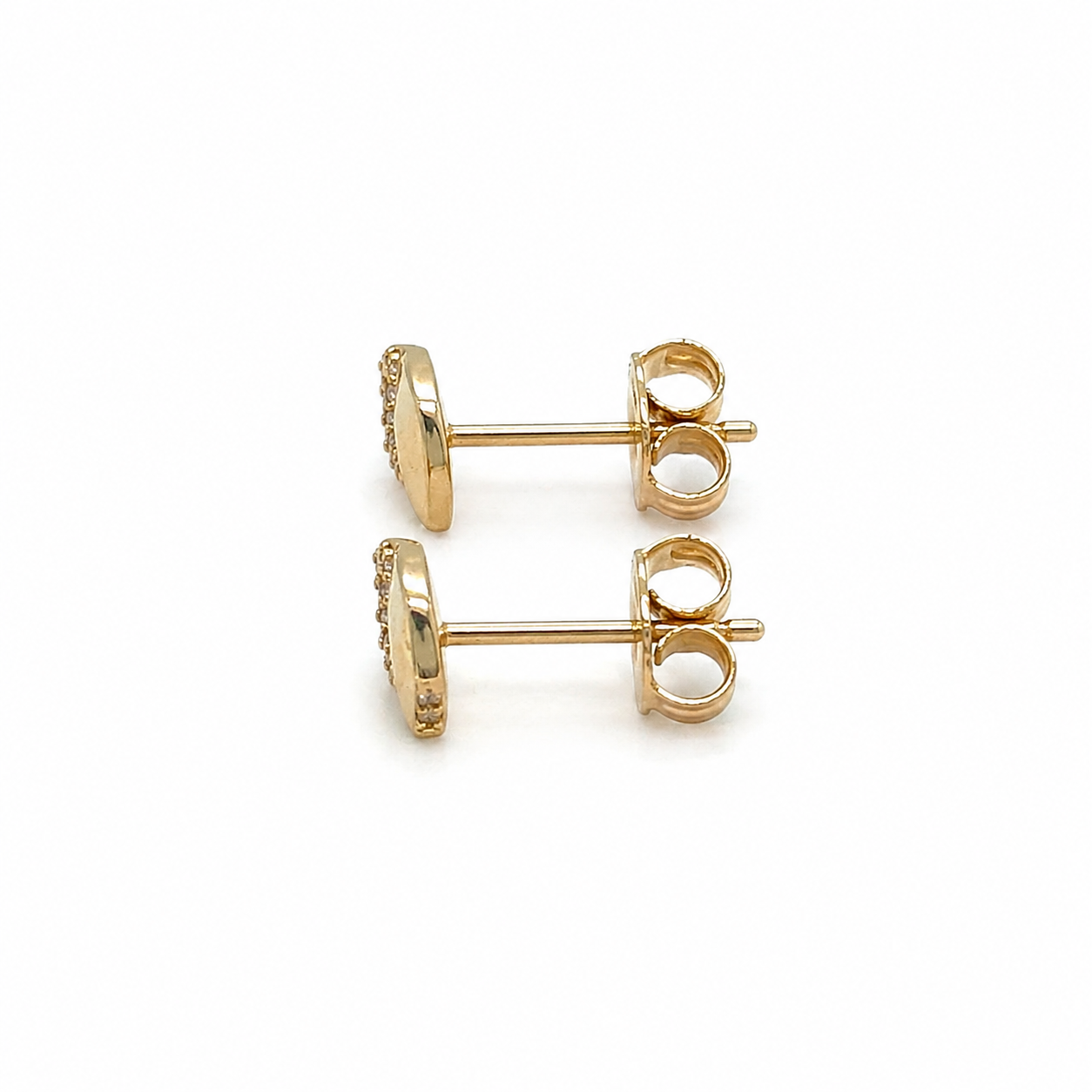 585 Gelbgold Ohrstecker Blatt mit Zirkonia – filigranes Design