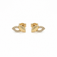 585 Gelbgold Ohrstecker Blatt mit Zirkonia filigran

