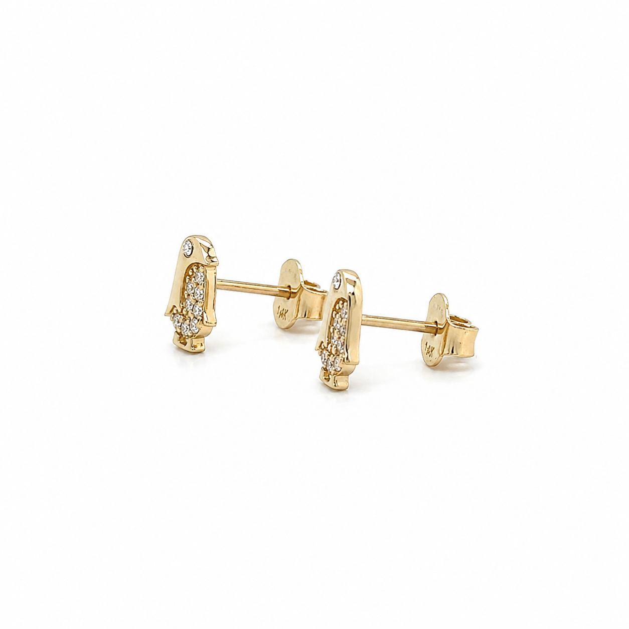 585 Gelbgold Ohrstecker Pinguin mit Zirkonia – verspielt & filigran