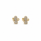 585 Gelbgold Engel Ohrstecker 6 mm mit Zirkonia und Herzdetail