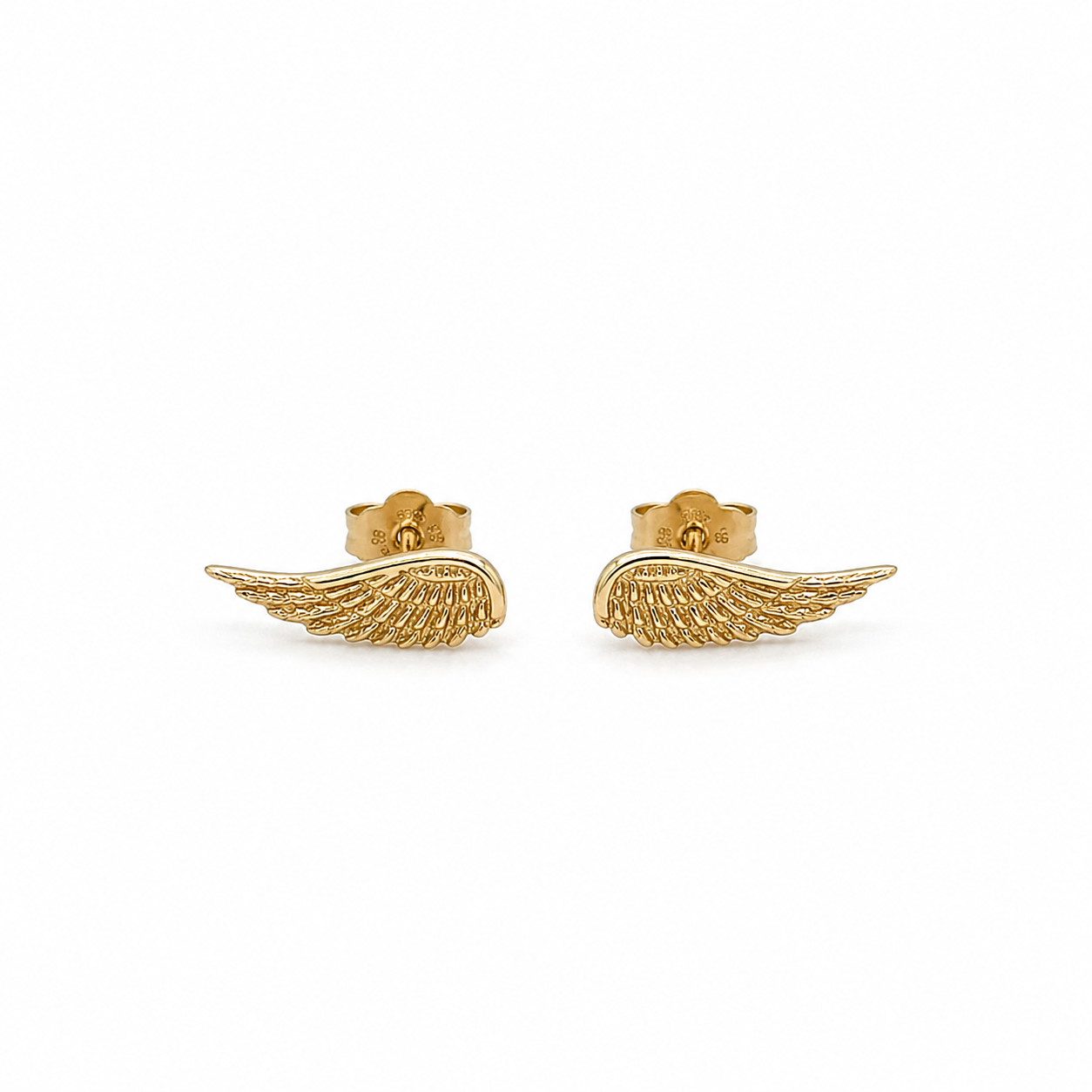 585 Gelbgold Ohrstecker Engelsflügel – 12,5 mm filigran & symbolisch