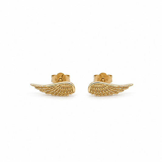 585 Gelbgold Ohrstecker Engelsflügel – 12,5 mm filigran & symbolisch