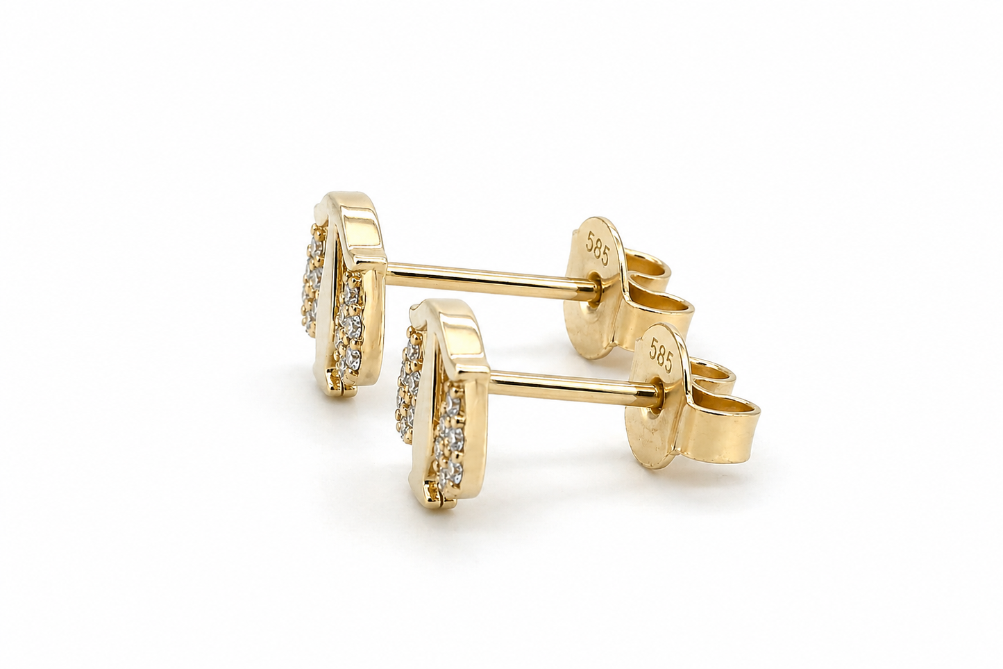 585 Gelbgold Ohrstecker Waage mit Zirkonia – 7 mm