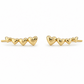 585 Gold Ohrkletterer mit vier Herzen, 16 mm