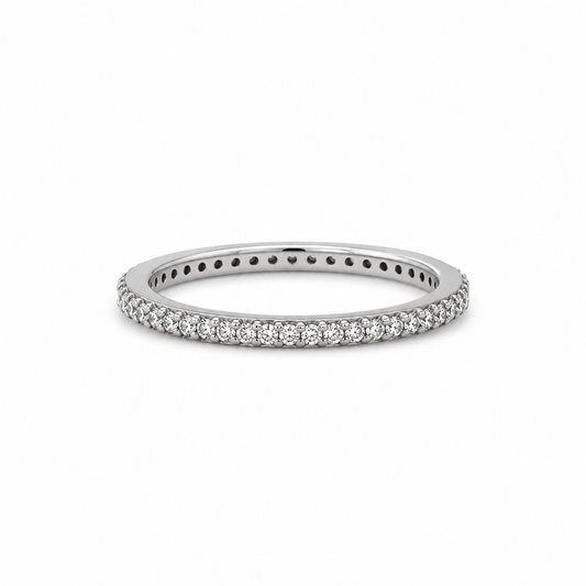 Feiner Vorsteckring aus 585 Weißgold mit Zirkonia