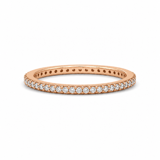 Feiner Vorsteckring aus 585  Rotgold mit Zirkonia