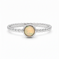 Opalring 585 Weißgold mit geflochtener Ringschiene Frontansicht