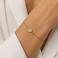 585 Gelbgold Damenarmband mit Brillanten getragen am Handgelenk