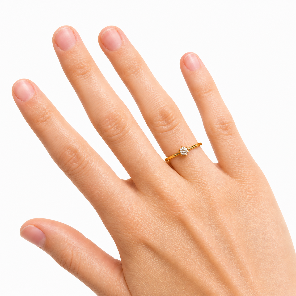 750 Gelbgold Solitärring – Brillant 0,20 ct G-VS