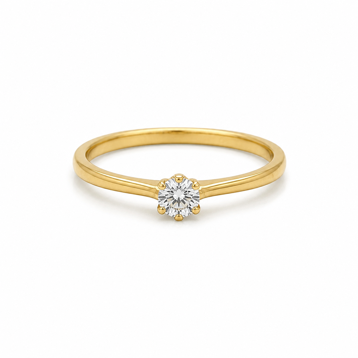 Solitärring 750 Gelbgold 0,20 ct Brillant G VS