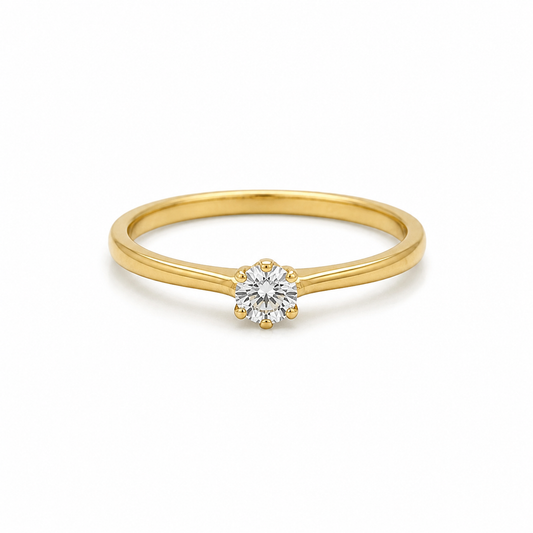 Solitärring 750 Gelbgold 0,20 ct Brillant G VS