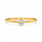Solitär Ring aus 750 Gelbgold mit 0,15 ct Brillant G VS Frontansicht