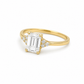 585 Gelbgold Ring mit Zirkonia – rechteckiger Solitär (Größe 53)