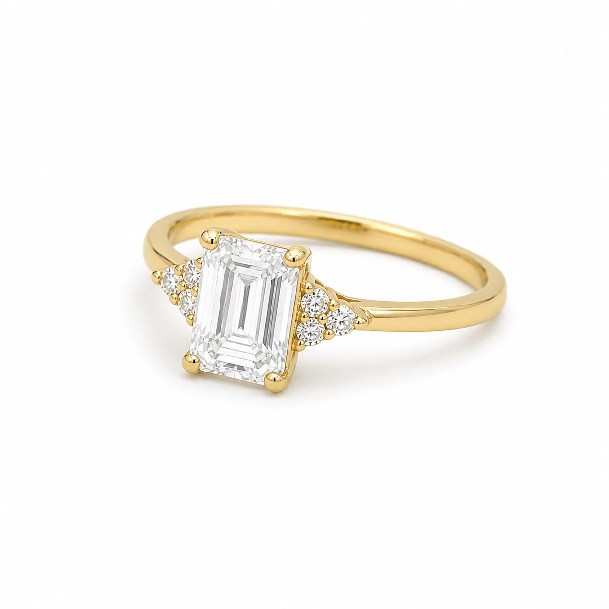 585 Gelbgold Ring mit Zirkonia – rechteckiger Solitär (Größe 53)