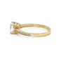 585 Gelbgold Ring mit Zirkonia Solitär und Pavé Schiene Größe 54 - seitlich 