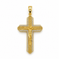 Kreuzanhänger aus 585 Gelbgold mit Zirkonia und Jesus-Korpus