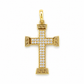 Kreuzanhänger aus 585 Gelbgold mit Zirkonia und Mäander Design