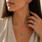 Damen Schmuckset mit blauem Zirkonia bestehend aus Kette Ring und Ohrsteckern