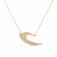 Engelsflügel Kette 585 Gelbgold mit Zirkonia Frontansicht