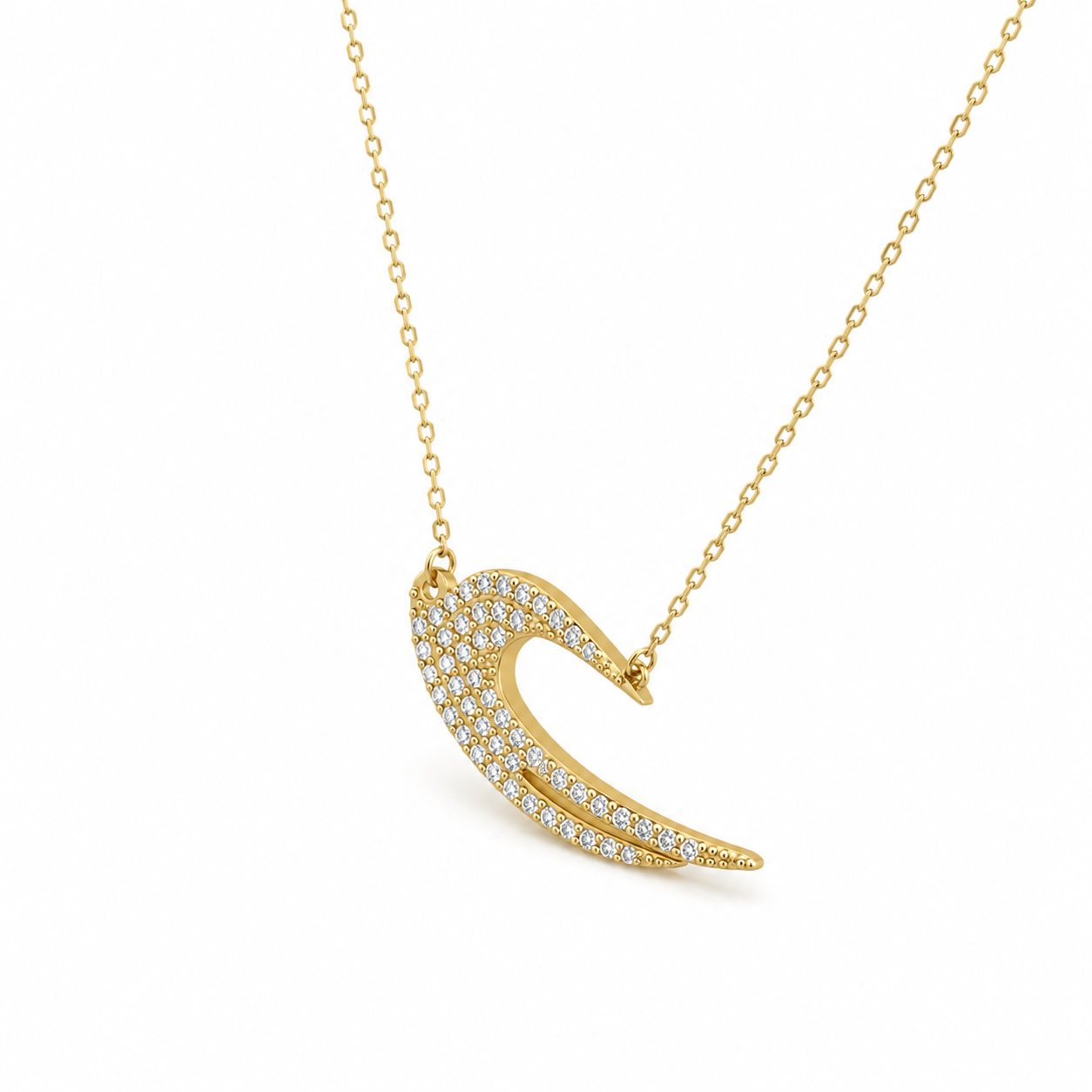 Elegante Damen Halskette 585 Gelbgold mit Flügelmotiv