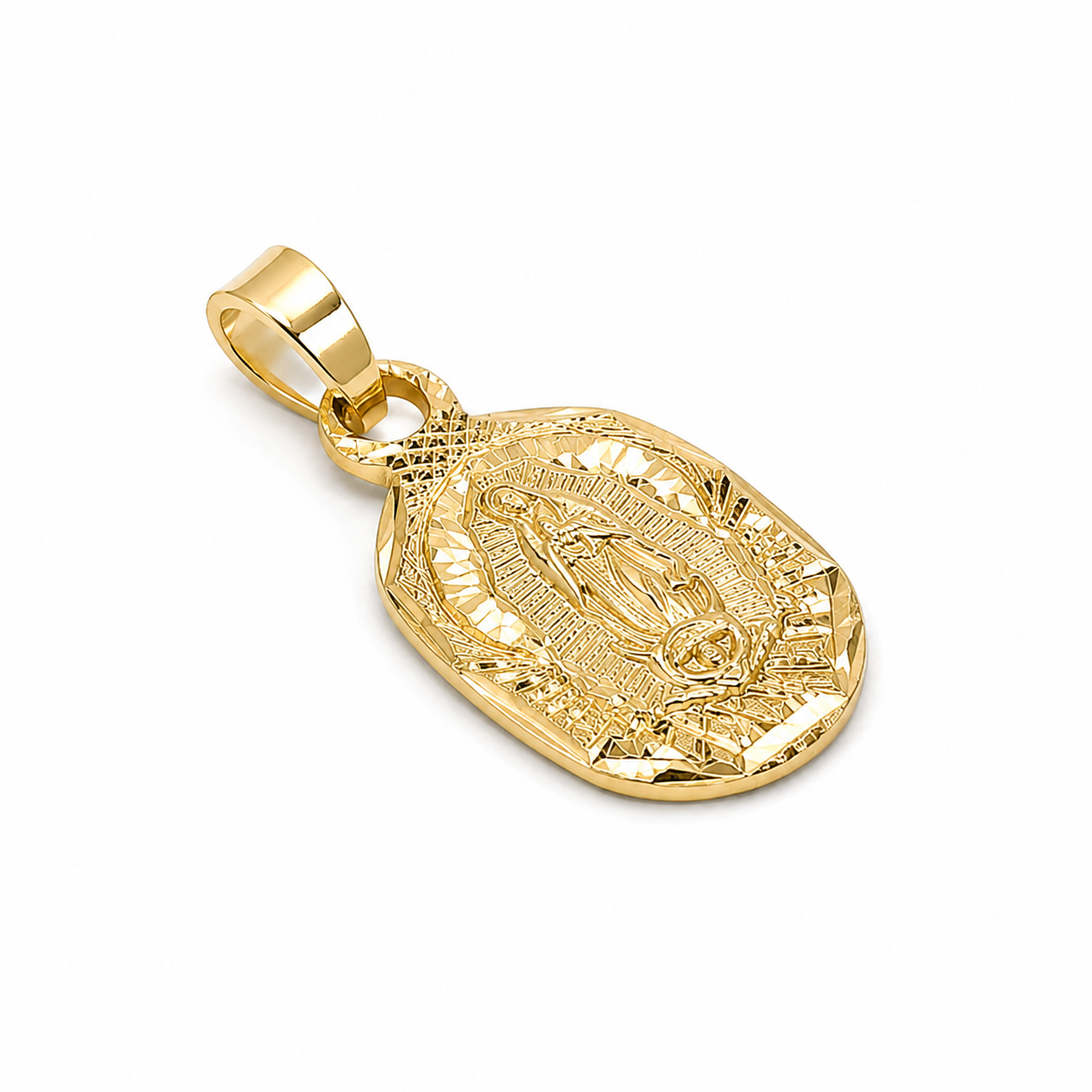 Religiöser Anhänger 585 Gold mit Marienmotiv
