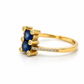 Saphirring 585 Gelbgold mit Brillanten und ovalem Saphir
