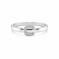 Ring aus 585 Weißgold mit modernem Glieder-Element und 0,04 ct Brillanten in TW/SI Qualität, Ringgröße 55