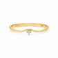 Zarter Wishbone Diamantring aus 585 Gelbgold mit 0,03 ct Diamant in geschwungener V-Form.