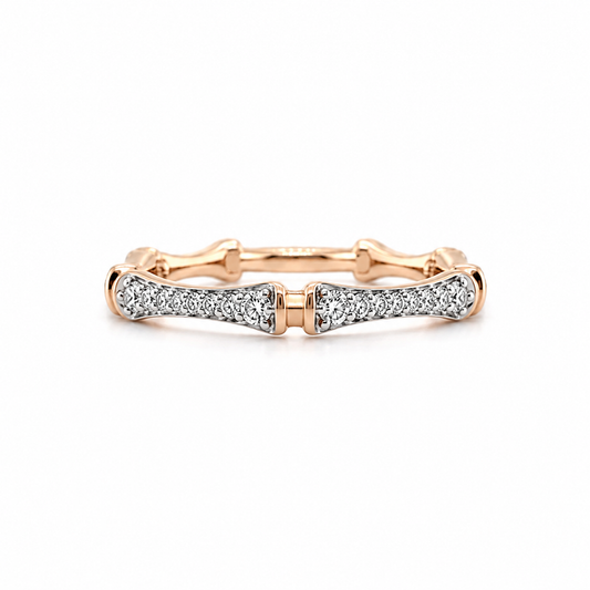 750 Rotgold Brillantring 0,30 ct W/SI – Eleganter Damenring – Größe 54