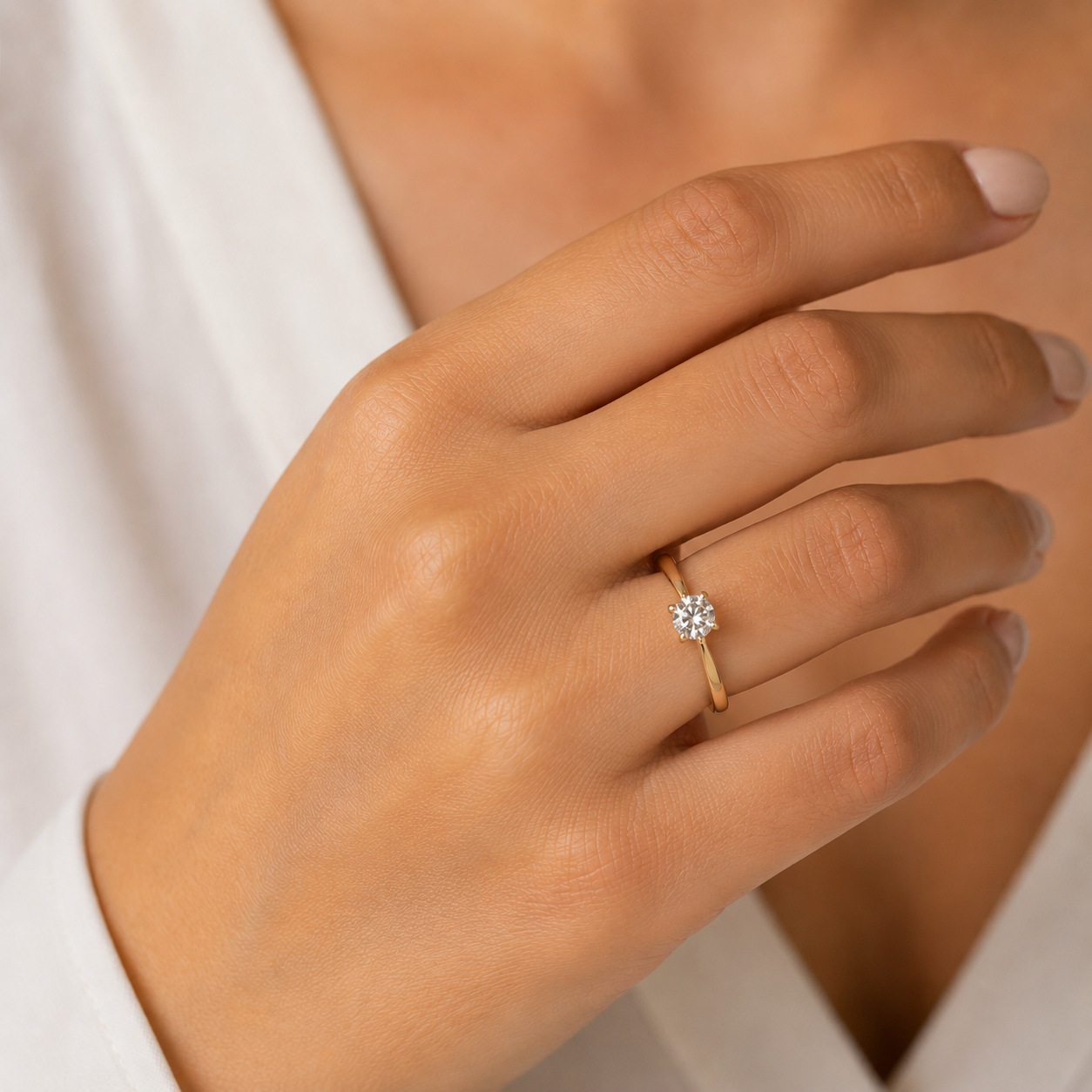 585 Gelbgold Verlobungsring mit 0,20 ct W/SI Brillant