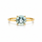 Aquamarin Ring aus 585 Gelbgold mit hellblauem Edelstein in klassischer Krappenfassung.