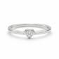 Herzring aus 585 Weißgold mit Brillant in Herzform