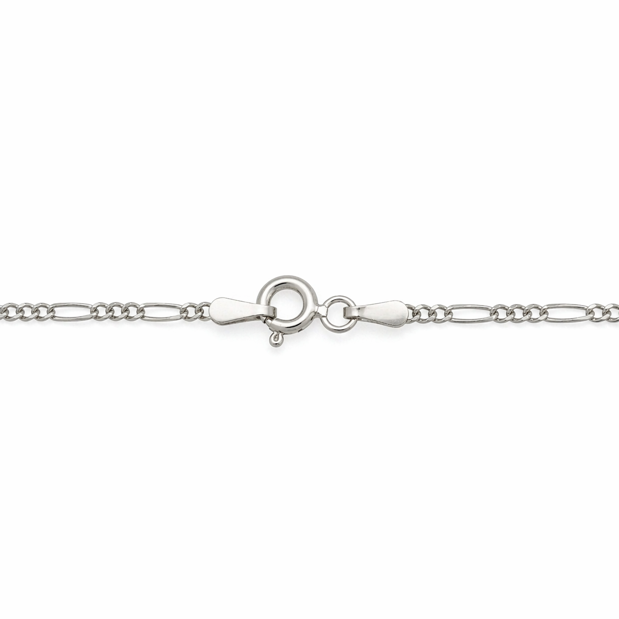 Silberkette mit Kreuz-Anhänger & Zirkonia rhodiniert – Figarokette 45 cm