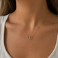 Kette aus 585 Gelbgold mit Zirkonia Anhänger – Zwei ineinandergreifende Ringe